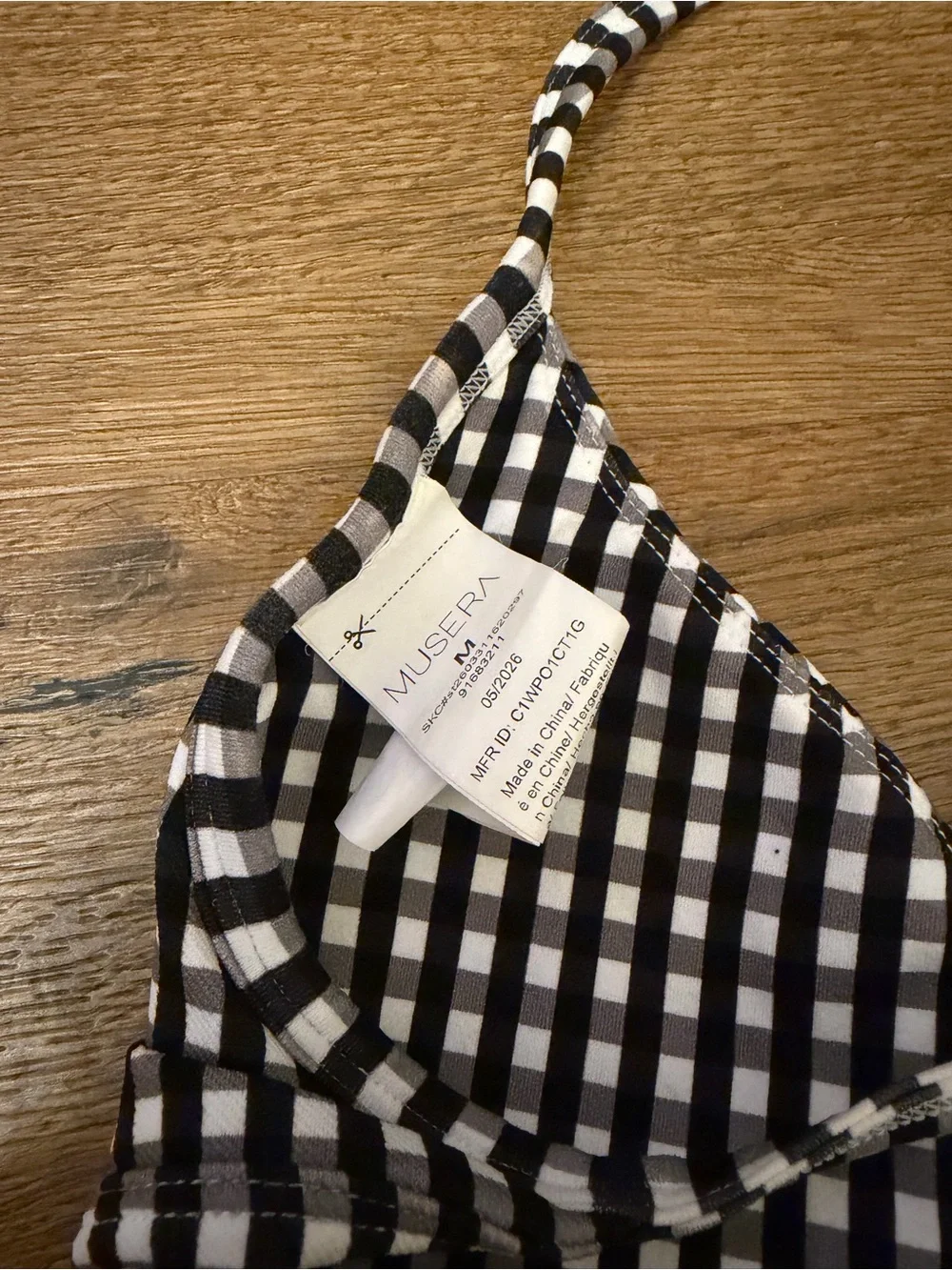 Muse Black & White Gingham Sports Bra